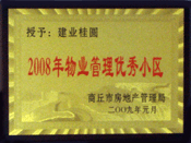 2009年1月6日，商丘桂園榮獲"商丘市物業(yè)管理優(yōu)秀小區(qū)"稱號(hào)。